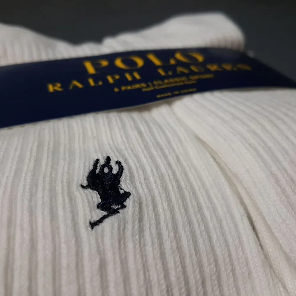 Polo Ralph Lauren Socks Mens White 6 Pairs Classic Sport PRL ZP821005PK6N